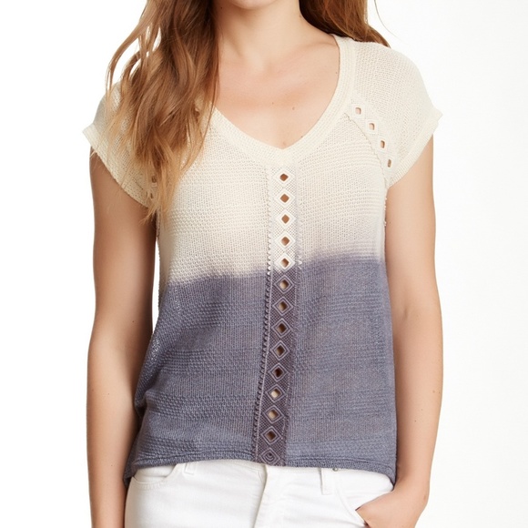 everleigh Tops - Everleigh Dip Dye Hi Lo Thermal Top XL